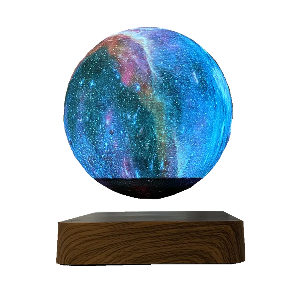 16 Colors Magnetic Levitating Galaxy Lamp Creative Gift HCNT Levitating Moon Lamp Amazon Hot Sale 16 Color Wood Table Lamp