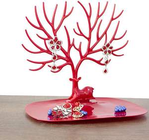 ชั้นวางจิวเวลรี่รูปต้นไม้สำหรับเก็บต่างหู สร้อยคอ แหวน จี้  พร้อมถาดและชั้นวางโชว์ - Product Image 3