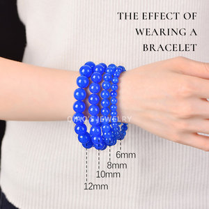 Nuevo Modelo de Pulsera de <span class=keywords><strong>Cristal</strong></span> de Calcedonia Azul de Alta Calidad al por Mayor - Accesorio para Hombre y Mujer, <span class=keywords><strong>Cristal</strong></span> de Piedra Elástica Feng Shui - Product Image 4