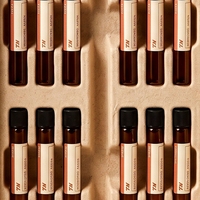 Boîte rigide en carton blanc sur mesure à double porte pour flacons de peptides avec pulpe moulée et impression offset pour usage en soins personnels