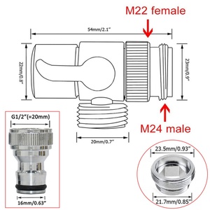 Male 24MM Brass Quick Connector Nozzle, Bathroom Shut off Diverter Valve Faucet <b>Adapter</b> Aerator <b>Switch</b> - Product Image 2