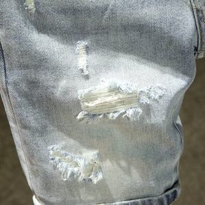 Amerikan avrupa Vintage kot şort pamuk Denim pantolon sıkıntılı yıkanmış fermuar Fly özel tasarım rahat şort erkekler için - Product Image 4