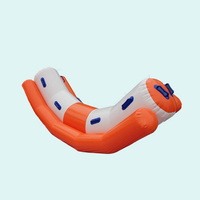 Juguete Inflable de Tobogán Acuático para Niños, Amarillo, Juego de Equilibrio Flotante con Asas, Material de PVC Seguro para Uso en Exteriores, Piscinas y Playas