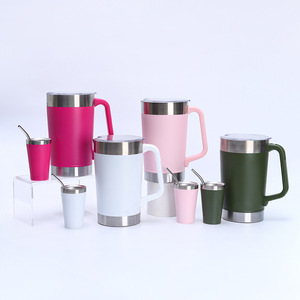 Venta al por mayor de gran capacidad de América del Sur Yerba Mate Cup 64oz Vaso con asa Jarra de cerveza portátil al aire libre Brasil Juego de 2 piezas - Product Image 3