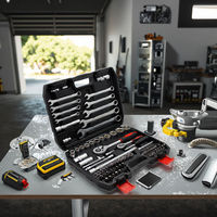 Jeu de 82 outils industriels OEM pour l'entretien automobile et domestique, avec douilles, poignée à cliquet, tige allongée, poignée rotative et clé hexagonale