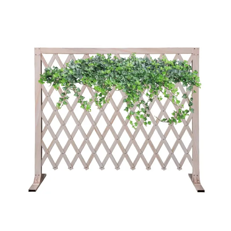 stretch faux wood Eco-friendly vinyl plastic PVC picket fence white foldable lattice fence for garden backyard outdoor garden