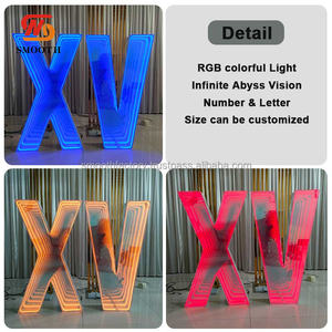 LEDA A-Z 4ft RGB Color 3D Infinity Mirror Letter Number Light LED Neon for Wedding Party Decor Mall Advertising - Product Image 5