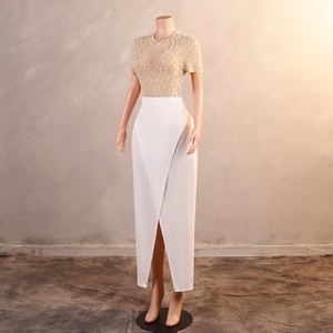 <span class=keywords><strong>Robe</strong></span> formelle à fente perlée <span class=keywords><strong>et</strong></span> manches courtes bon marché, <span class=keywords><strong>robe</strong></span> de soirée <span class=keywords><strong>chic</strong></span> pour femme - Product Image 2