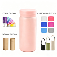 Mini gourde isotherme classique en acier inoxydable de 200 ml/280 ml avec poignées pour adultes, écologique, pour boissons chaudes/froides et eau bouillante en voyage