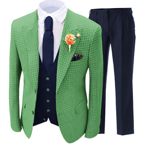 Offre Spéciale quatre saisons costume Slim Fit décontracté Plaid rayé costume hommes costume trois pièces ensemble - Product Image 2
