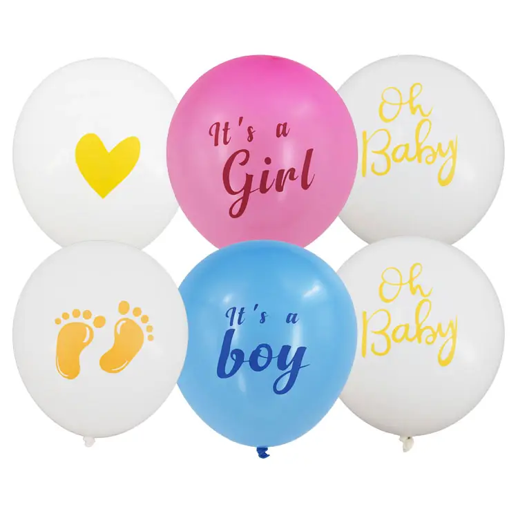 Hot Sale Biodegradable Baby Gender Reveal Party Decoration Latex Balloons Baby Shower Boy Girl Balloon