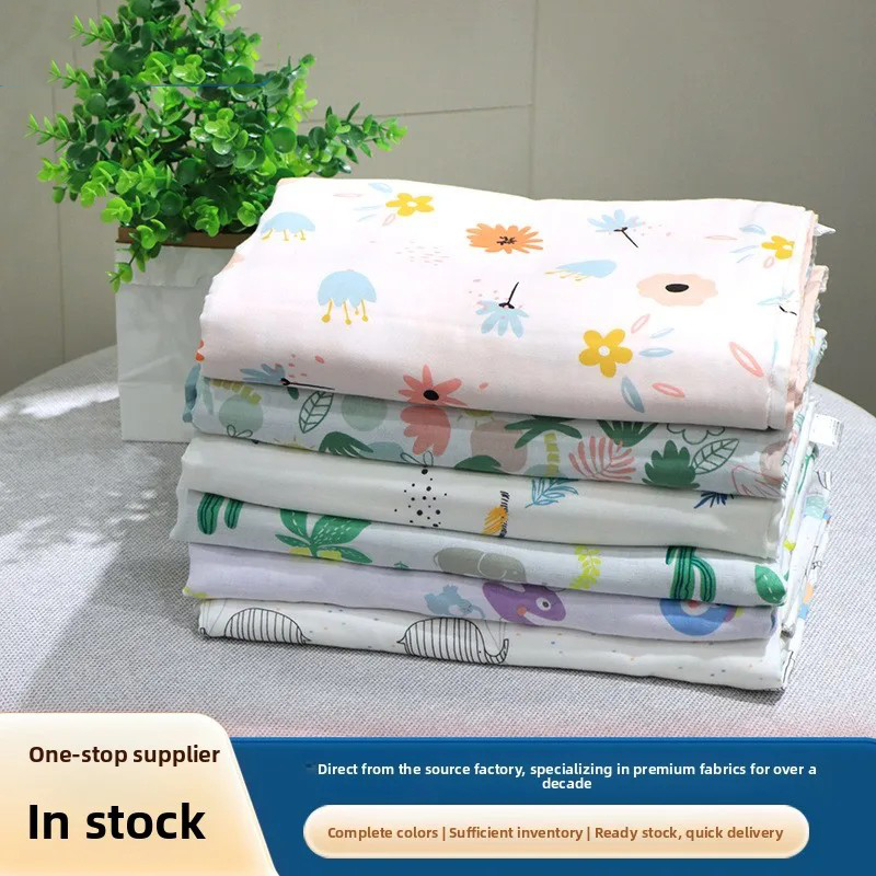 Wholesale In-Stock Eco-Friendly Bamboo Cotton Modal Brocade Fabric Printed Lightweight Soft Skin-Friendly Infant Baby Bedding