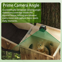 Nouvelle Boîte Habitat Portable Réutilisable en Bois pour Écureuils avec Caméra Solaire, Décoration de Nid d'Animaux d'Extérieur pour Jardin Quotidien