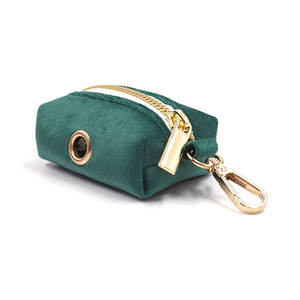 Las ÚLTIMAS TENDENCIAS DE PRODUCTOS 2025, elegante <span class=keywords><strong>collar</strong></span> de entrenamiento de terciopelo para perros, hebilla dorada, Esmeralda, soporte para bolsa de caca de perro, correas de poliéster para mascotas - Product Image 4