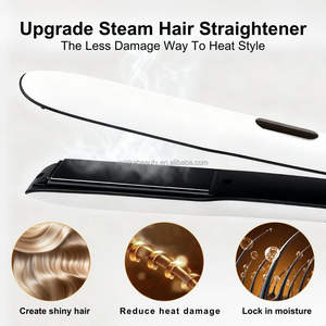 <span class=keywords><strong>Plancha</strong></span> <span class=keywords><strong>de</strong></span> <span class=keywords><strong>Vapor</strong></span> Blanca <span class=keywords><strong>de</strong></span> Grado Profesional con Pantalla LCD Digital, Calentamiento Rápido y Diseño Anti-quemaduras para Uso en Casa y Viajes - Product Image 2