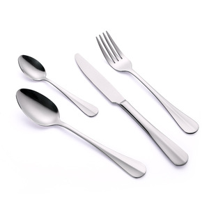 Vaisselle moderne en acier inoxydable 18/0, ensemble de couverts poli miroir, cuillère, fourchette, couteau pour restaurant, hôtel - Product Image 5