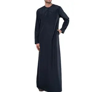 Vestido muçulmano para homens árabes, roupa islâmica thobes mais vendida, roupa islâmica para homens, gola alta em algodão, ideal para mulheres e homens