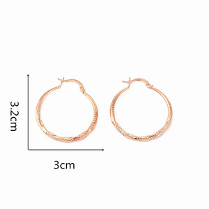 Pendientes de Aro en Oro, Plata y Oro Rosa, Diseño Geométrico Circular, Aleación de Cobre, Joyería de Moda - Product Image 5