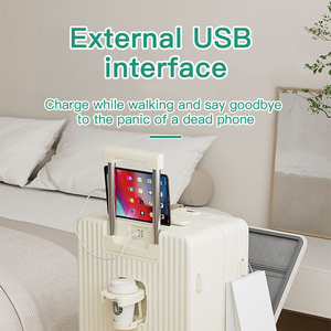<strong>Multifunctional</strong> Front Open Usb Private Label Luggage Sets With Charger Replacement Wheel Lightweight <strong>Suitcase</strong> - Product Image 4
