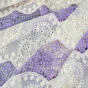 2024 Sewing Accessories For Clothing Fashion Manfu Cotton Purple And Green Color Lace Embroidery Wedding Dresses China