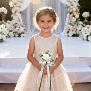Bouquet da Sposa in Stile Europeo-Americano con Rose a Forma di Cuore, Bacchetta Magica per Bambini - Product Image 4