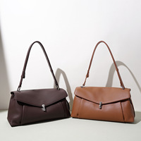 Bolso de Hombro de Piel Genuina de Vacuno para Mujer al por Mayor, Bandolera Ajustable, Bolso Estructurado para Uso Diario con Cierre Metálico
