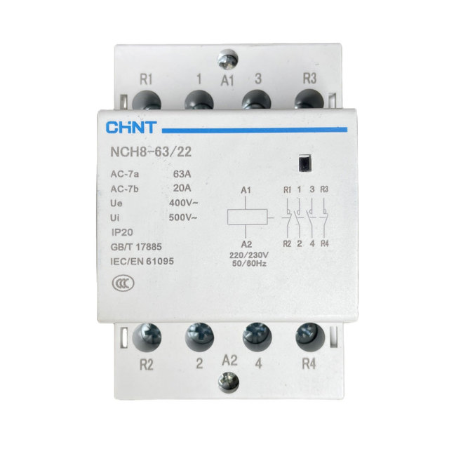 Chint 2NO+2NC NCH8-20/22 NCH8-25/22 NCH8-40/22 NCH8-63/22 4P 220V 230V CHNT Din Rail Household Changeover Modular Contactor