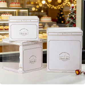 In Stock <strong>Birthday</strong> Cake Packaging Box 6/8/12 inch 10-inch Single/double Layer Taller square Transparent Cake Box No <strong>Ribbon</strong> - Product Image 4
