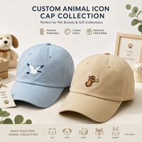 Gorras Personalizadas de 6 Paneles, Estilo Dad Hat, Visera Curva, Sarga de Algodón, Gorra con Bordado de Retrato de Mascota Personalizado para Amantes de las Mascotas