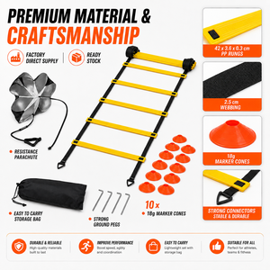Kit di allenamento per l'agilità nel <span class=keywords><strong>calcio</strong></span>: scala per la velocità, coni, paracadute di resistenza per allenamento fitness calcistico - Product Image 3