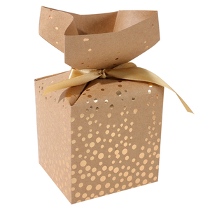 Cheap Selling Paper Box Packaging Brown Kraft Paper Ribbon Packaging Gift Candy Box Christmas Gift Packaging Paper Box