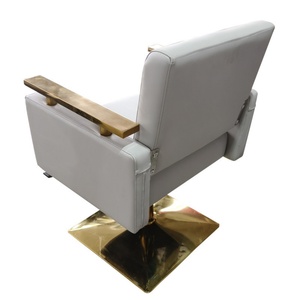 Salon de beauté et de coiffure, équipement et mobilier d'époque pour femmes, chaises de salon de coiffure, chaise de barbier en métal, siège en cuir, acier - Product Image 2