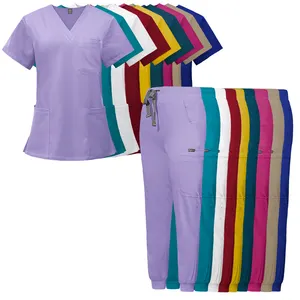 Nuovo colore abiti da lavoro Custom chirurgico Scrub Set salone di bellezza abbigliamento da lavoro con scollo uniforme traspirante clinica dentale uniforme