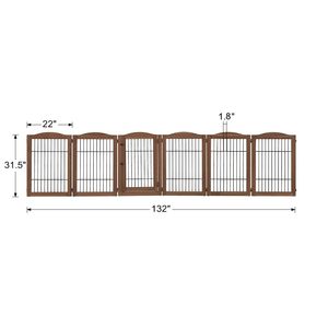 Parc pour animaux de compagnie extra large à 6 panneaux avec fil de <span class=keywords><strong>bois</strong></span> 5 <span class=keywords><strong>pieds</strong></span> de support Barrière d'escalier pliable Playhouses autoportantes - Product Image 4