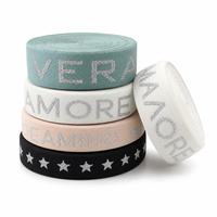 Bande élastique en nylon douce et colorée avec logo personnalisé, jacquard à fil argenté pour lingerie féminine, sous-vêtements masculins et bandeaux
