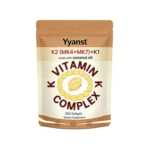 Vitamina K1 y K2 de alta calidad con INGREDIENTES NATURALES, marca privada. Apoya la salud inmunológica, ósea y hepática. Cápsulas blandas. - Product Image 1