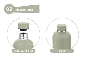 Kleurrijke dubbelwandige roestvrijstalen waterflessen met kleine opening, sport-, reis- en vacuümthermosfles voor buiten, lekvrij. - Product Image 3