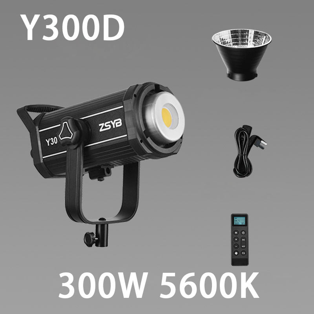 ZSYB Y200D Y200S Y300D Y300S Daylight COB LED Video Light 5600K, 30000lm High Output, CRI 97, Dimmable Studio Film Light