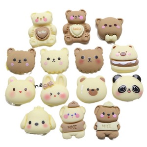 Breloques en résine série Ours Brun Beige à dos plat pour DIY, colle crème, coques de téléphone, pinces à cheveux, aimants de réfrigérateur, accessoires vestimentaires, vente en gros - Product Image 5