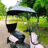 Parapluie Pare-Soleil Standard de Haute Qualité et Durable pour Scooter Électrique à Commande Manuelle, Véhicule et Moto, Résistant à la Pluie et au Vent
