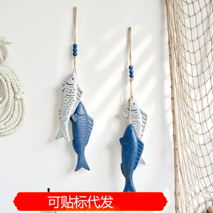 Decoración de Pared de Madera Tallada con Forma de Pez Mediterráneo, 2 Piezas, Decoración para el Hogar, Forma Irregular, Material de Madera - Product Image 5