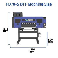 Imprimante DTF Fedar FD70-5 60cm, 5 têtes I3200, imprimante numérique haute vitesse directe sur film pour l'impression de t-shirts