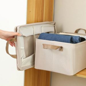 Organisateur de vêtements amélioré pour armoire avec cadre en acier et poignée en PU, boîte de rangement pour tiroirs, pour jeans et couvertures - Product Image 3