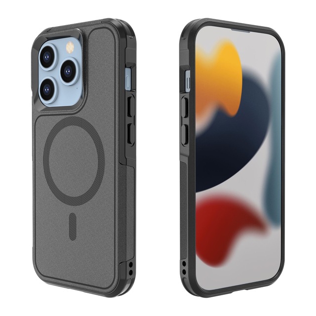 Heavy Duty Two Layer Shockproof Armor Rugged  Magnetic Wireless Charging Defender Box Phone Case for iPhone 16 Pro Max 15