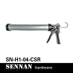 High Quality 600ml Manual Sausage Pack Glass Glue Caulking Gun With Plastic Coated Aluminium Alloy Handle Silicone Cartridge Gun