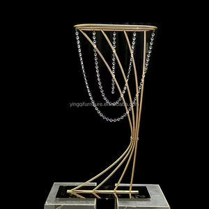 도매 황금색 높은 트럼펫 화병 웨딩 테이블 파티 장식용 - Product Image 5