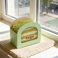 Custom Semi-circular Paper Box with a Top Opening and Front Window, Designed for Packaging Matcha Mousse Cakes