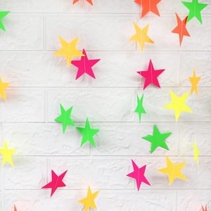 Guirlande scintillante multicolore de 4 mètres, étoiles brillantes en papier, décorations scintillantes pour petites étoiles - Product Image 4