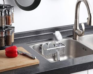 Estante <span class=keywords><strong>de</strong></span> cocina <span class=keywords><strong>de</strong></span> acero inoxidable 304 con ventosa, organizador <span class=keywords><strong>de</strong></span> fregadero, soporte para jabón y esponja, colgador <span class=keywords><strong>de</strong></span> paños <span class=keywords><strong>de</strong></span> cocina, <span class=keywords><strong>escurridor</strong></span> sin taladro - Product Image 2