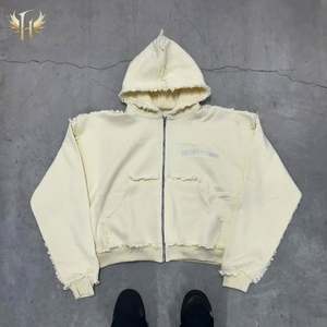 เสื้อฮู้ดผ้าคอตตอนผ้าเกล็ดปลาแบบเย็บปักเย็บริมผ้า100% ซักหิมะกรดออกแบบได้ตามต้องการสำหรับ480GSM - Product Image 2